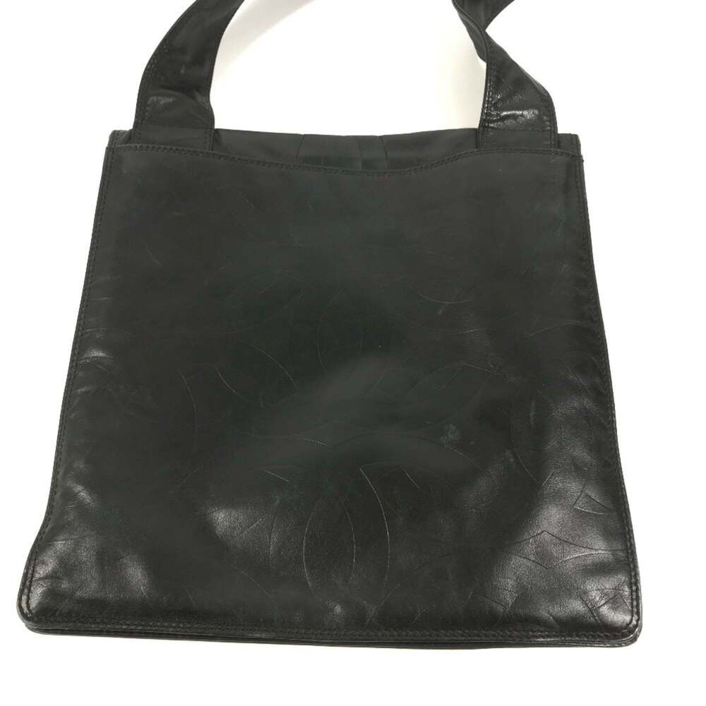 CHANEL Black Leather Logo Shoulder Bag - Picture 3 of 16